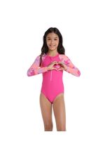 Vestido De Baño Manga Larga Kaluna Floral Junior Rosado Mujer