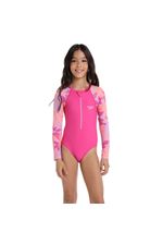 Vestido De Baño Manga Larga Kaluna Floral Junior Rosado Mujer