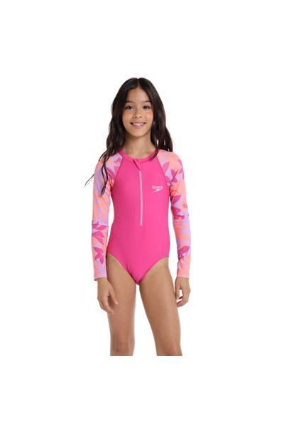 Vestido De Baño Manga Larga Kaluna Floral Junior Fememenino