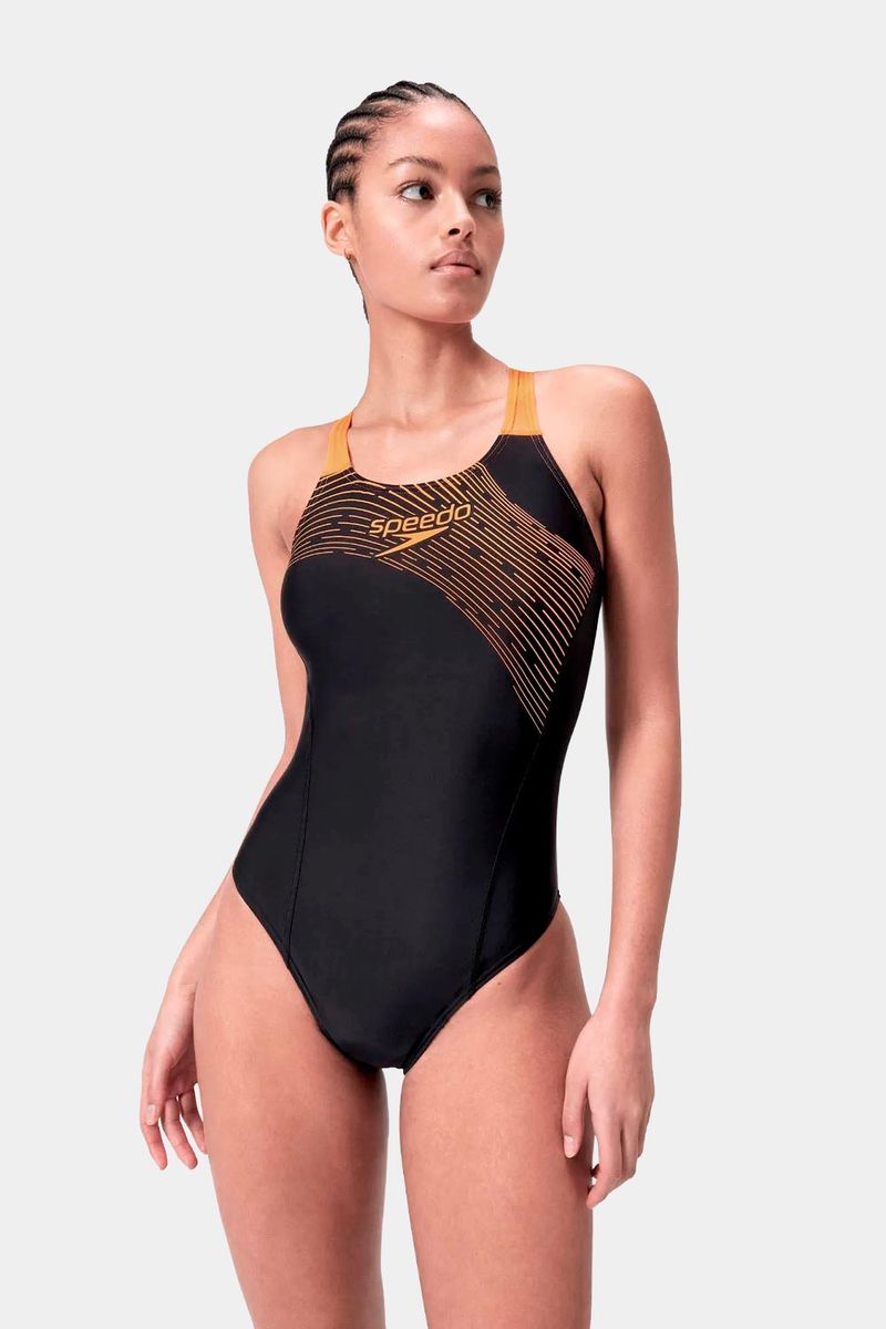 Vestido De Baño Medley Logo Medalist Negro Mujer