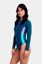 Vestido De Baño Manga Larga Huli Dark Teal Verde Mujer