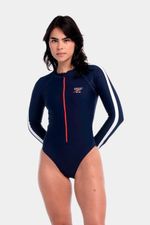 Vestido De Baño Manga Larga Azul Peacoat Jet Mujer