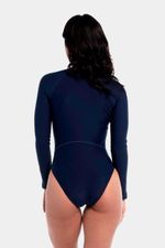 Vestido De Baño Manga Larga Azul Peacoat Jet Mujer
