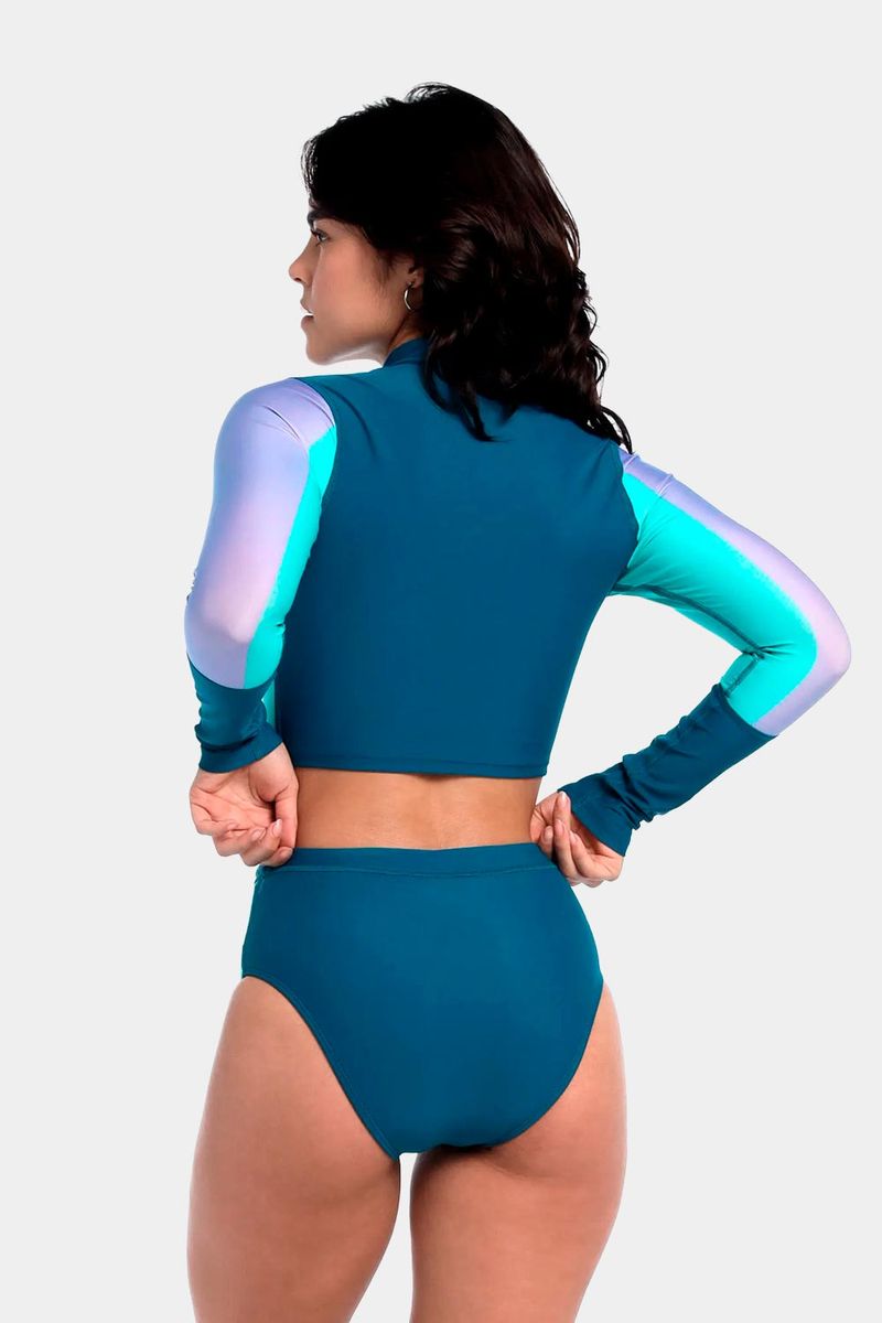 Panty Tiro Alto Huli Dark Teal Verde Mujer