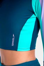 Crop Top Manga Larga Sunshine Huli Dark Teal Verde Mujer