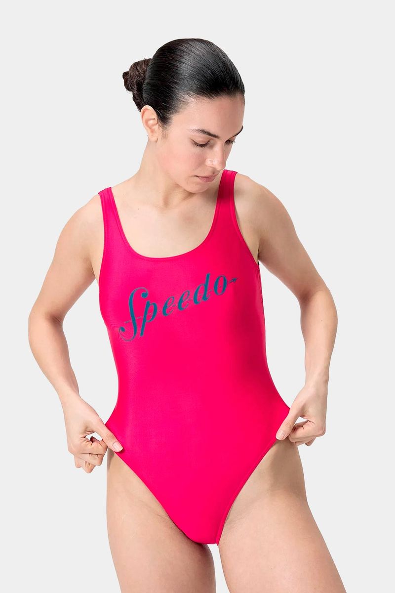 Vestido De Baño U-Back Logo Deep Morado Mujer