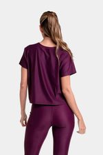 Camiseta Crop Top Oversize Wine Noir Morado Mujer