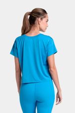 Camiseta Crop Top Oversize Urban Flexibility Azul Mujer