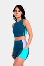 Leggings Corto Huli Dark Teal Verde Mujer