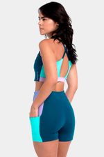Leggings Corto Huli Dark Teal Verde Mujer