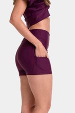 Leggings Corto Wine Noir Morado Mujer