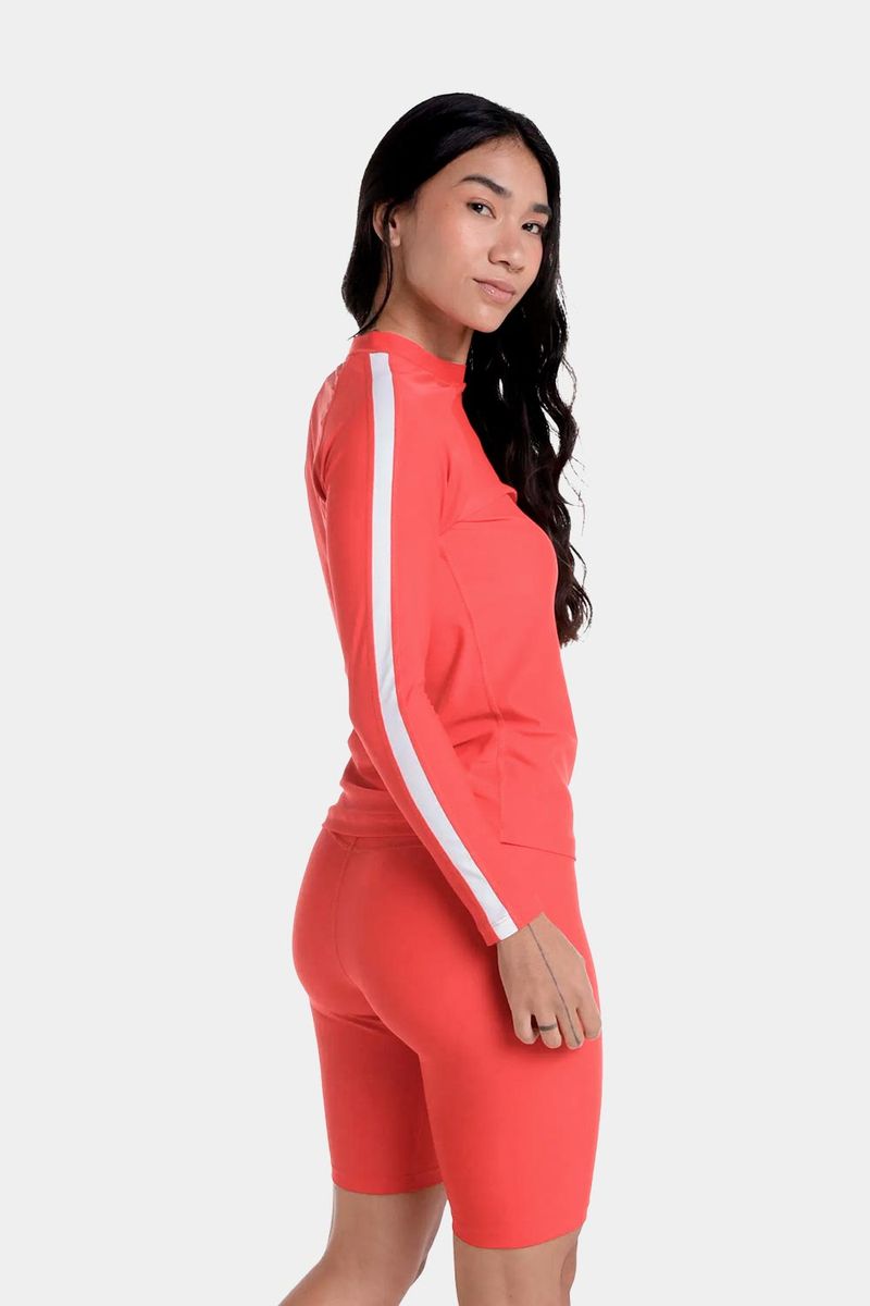 Camiseta Manga Larga Sunshine Risk Block Jet Rojo Mujer