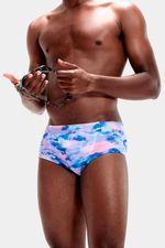 Pantaloneta de baño Brief Allover Digital 14 Pulgadas Morado Hombre