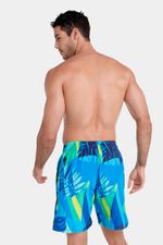 Pantaloneta Hawaian Garden 18 Pulgadas Azul Hombre