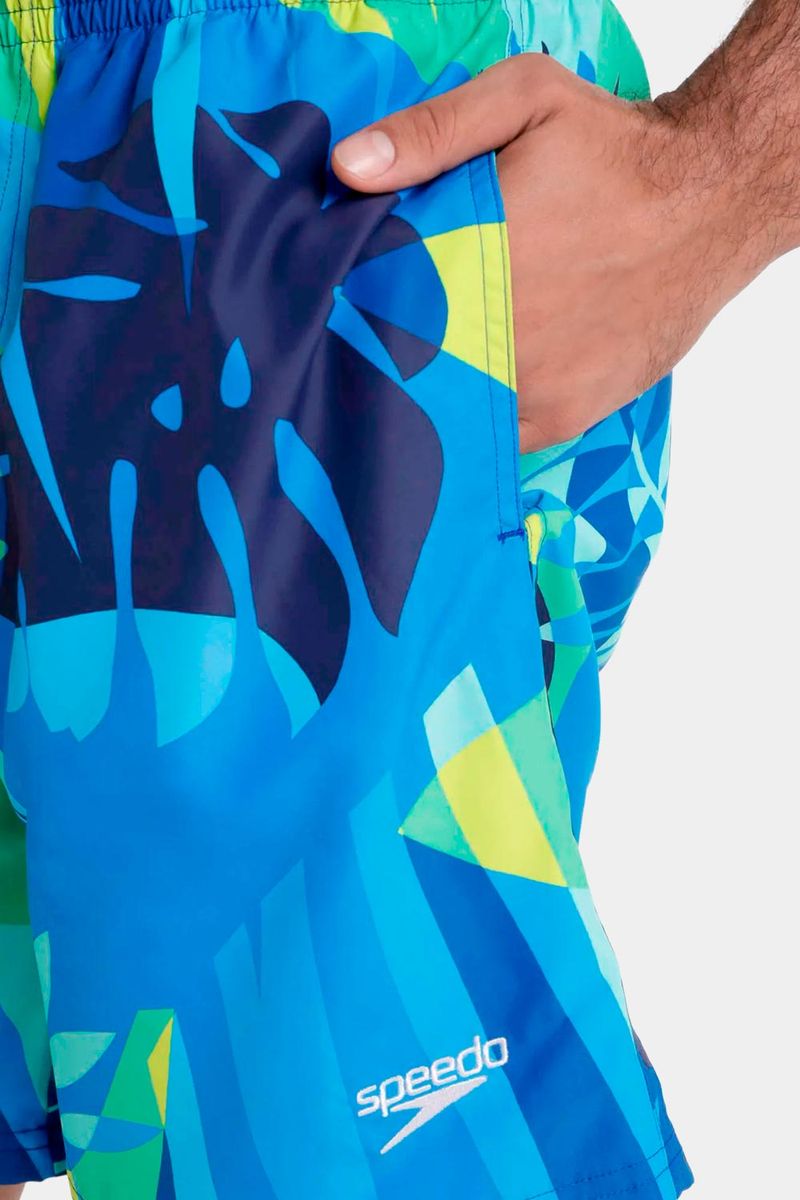 Pantaloneta Hawaian Garden 18 Pulgadas Azul Hombre