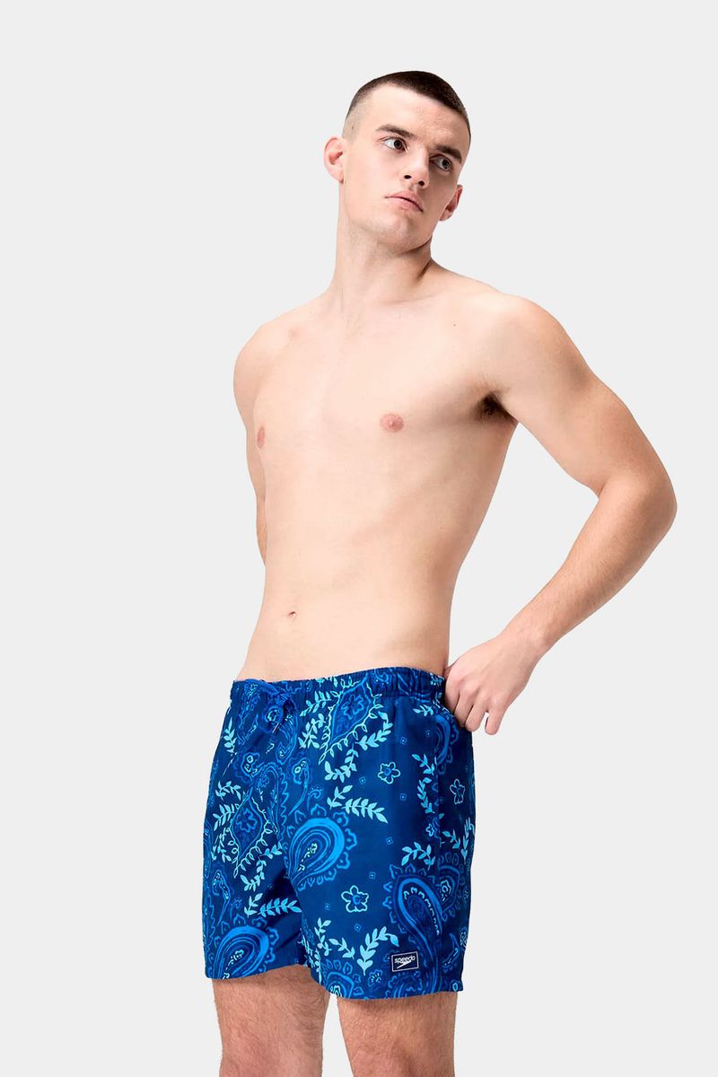 Pantaloneta Printed Leisure 16 Pulgadas V2 Azul Hombre