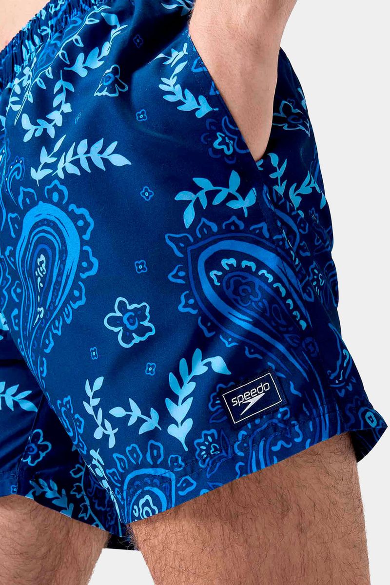 Pantaloneta Printed Leisure 16 Pulgadas V2 Azul Hombre