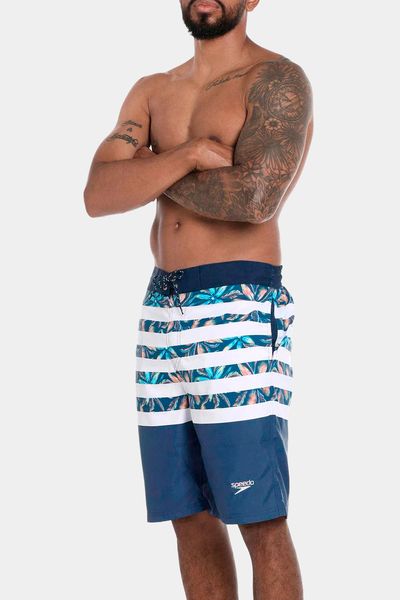 Pantaloneta Stripe Hibiscus 22 Pulgadas Hombre