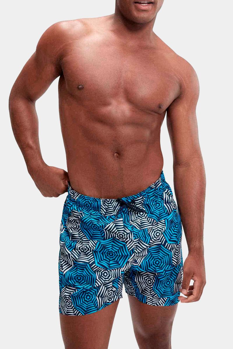 Pantaloneta Printed Leisure 16 Pulgadas Azul Hombre