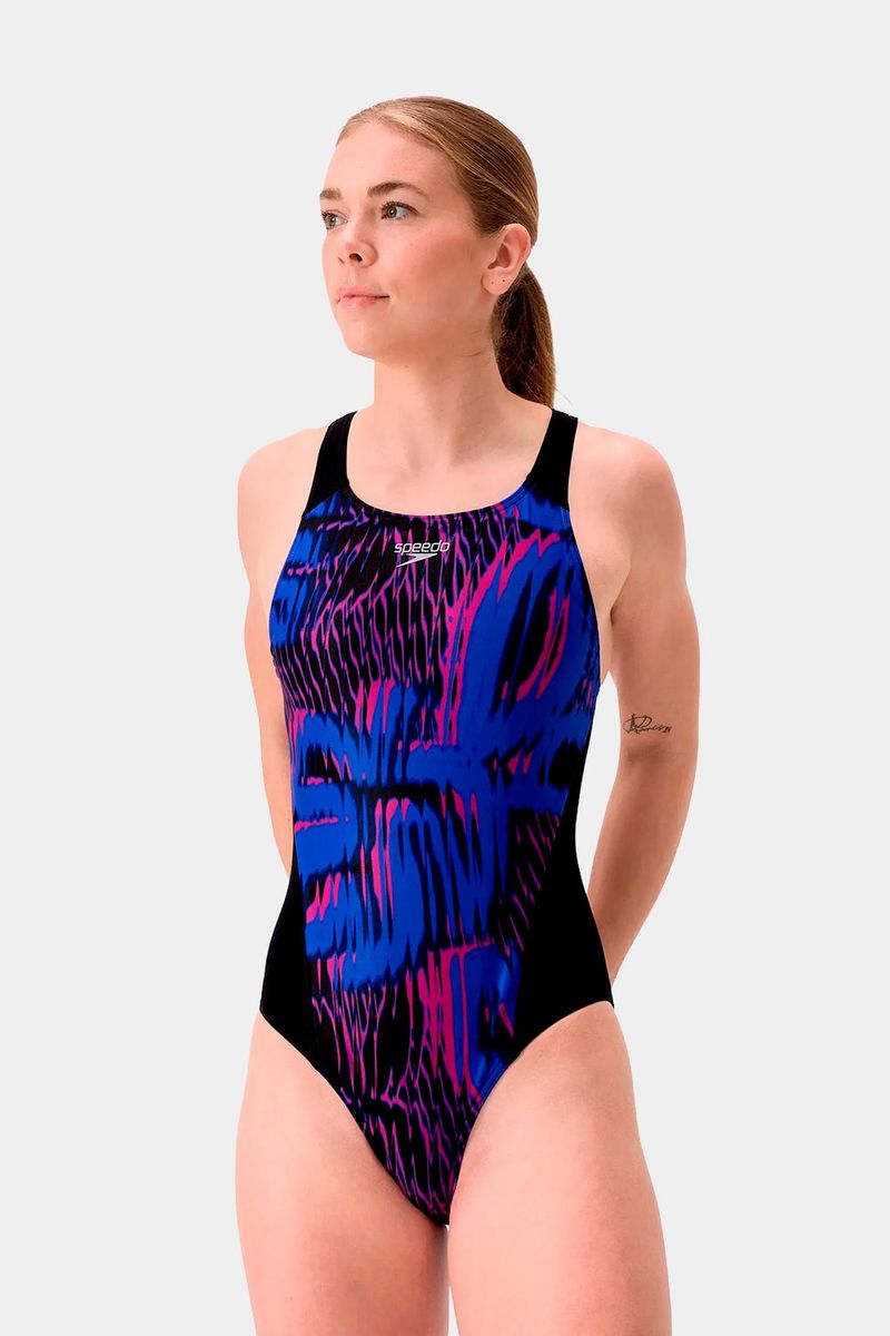 Vestido De Baño Allover Digital Recordbreaker Azul Mujer