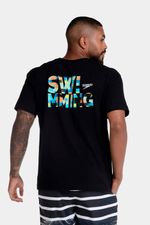 Camiseta Manga Corta Matcha Punch Negra Hombre
