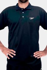 Camiseta Deportiva Tipo Polo Classic Logo Negra Hombre