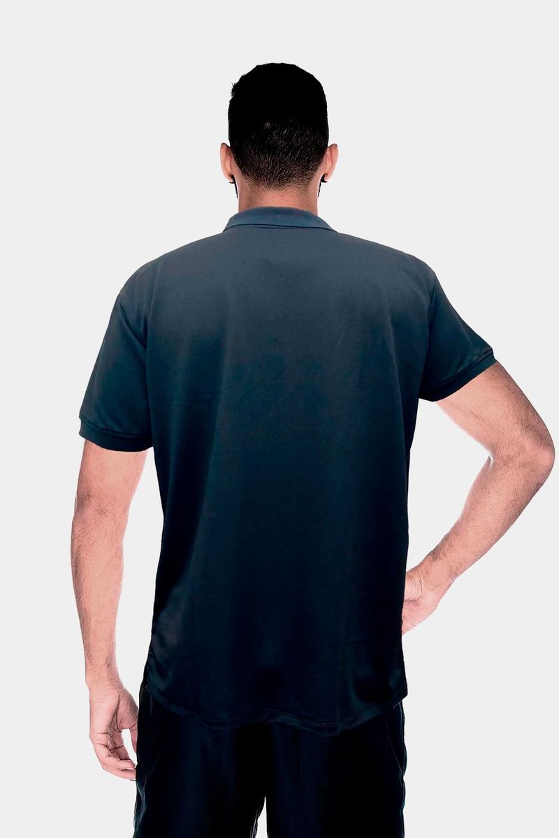 Camiseta Deportiva Tipo Polo Classic Logo Negra Hombre