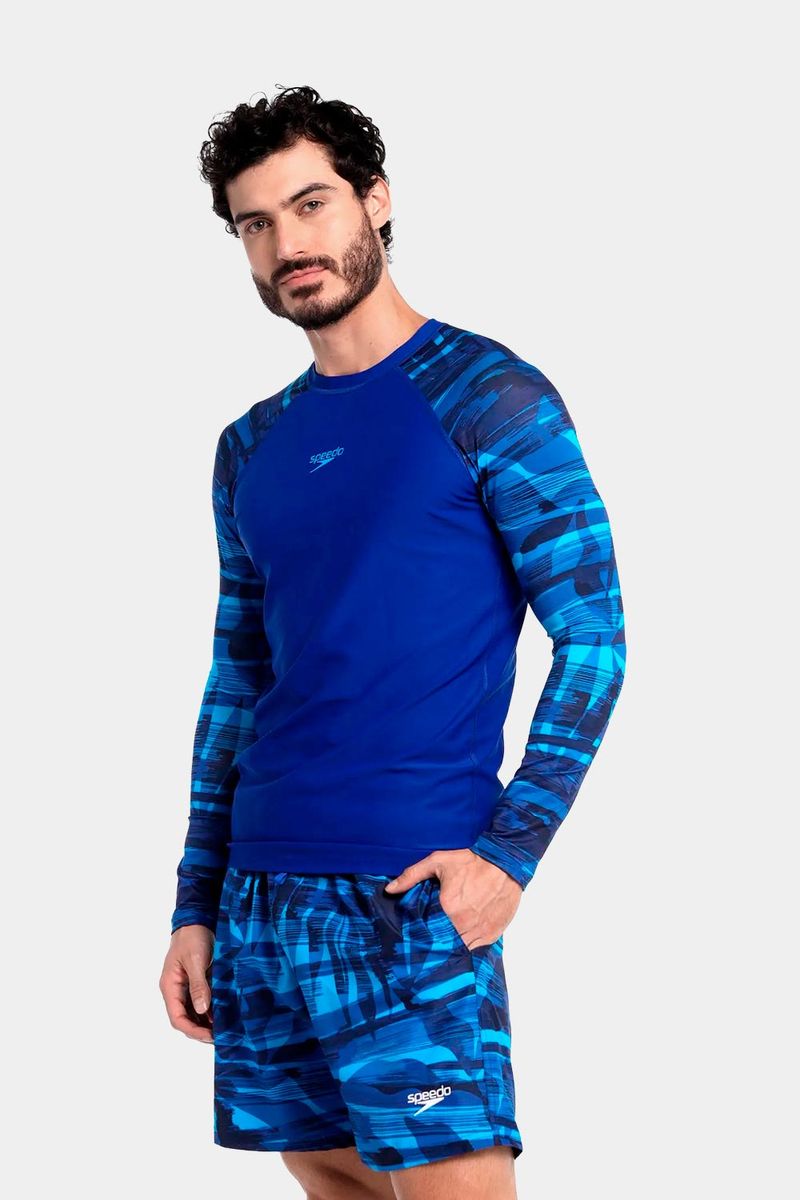 Camiseta Manga Larga Sunshine Beach Park Azul Hombre