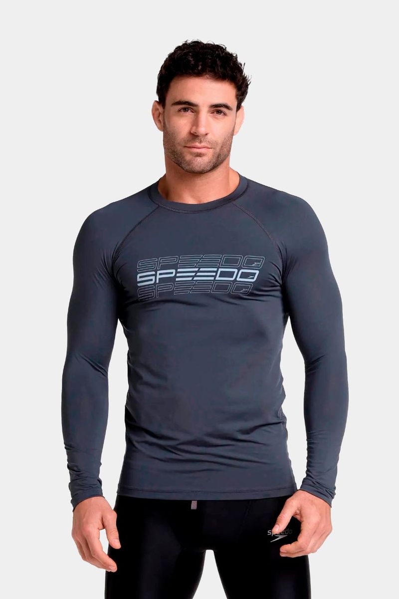 Camiseta Manga Larga Sunshine Speedo Lines Gris Hombre