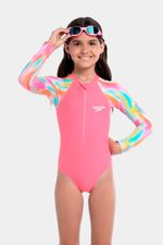 Vestido De Baño Manga Larga Lani Pink Multicolor Junior Femenino