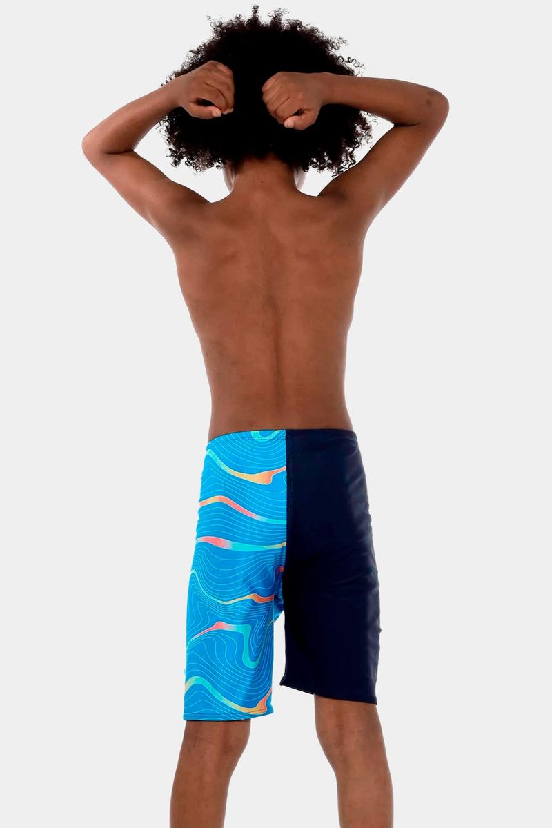 Pantaloneta De Baño Jammer Blend Stripe Azul Junior Masculina