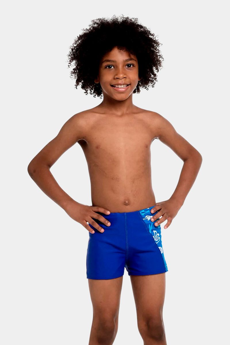 Pantaloneta De Baño Aquashort Retro Surfer Azul Junior Masculino