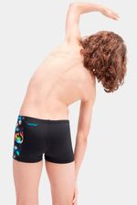 Pantaloneta de Baño Aquashort Digital Allover Panel Negro Junior Masculino