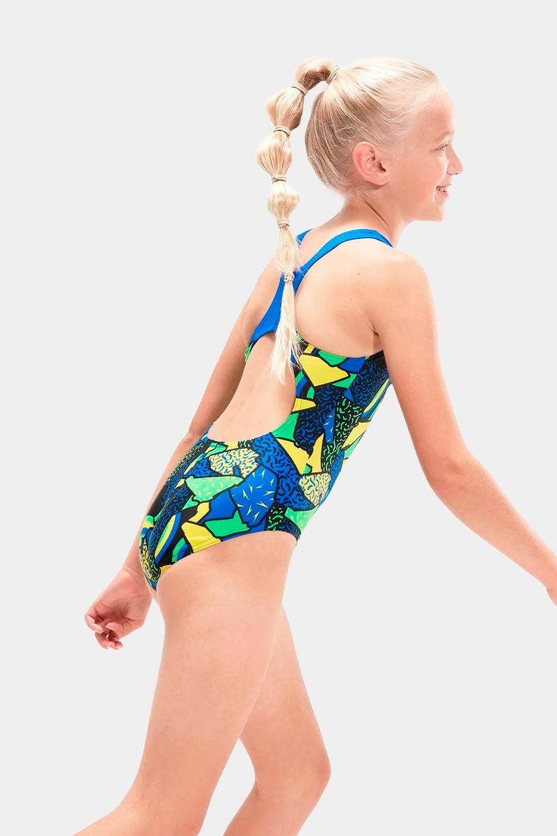 Vestido de baño Allover Splashback Negro Junior Femenino