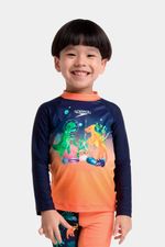 Camiseta Manga Larga Sunshine Dino Dive Squad Azul Bebé Masculino