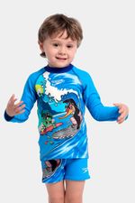 Camiseta Manga Larga Sunshine Luau Surf Bebé Azul Masculino