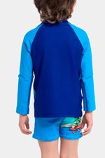 Camiseta Manga Larga Sunshine Luau Surf Bebé Azul Masculino