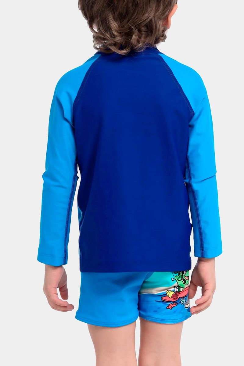 Camiseta Manga Larga Sunshine Luau Surf Bebé Azul Masculino