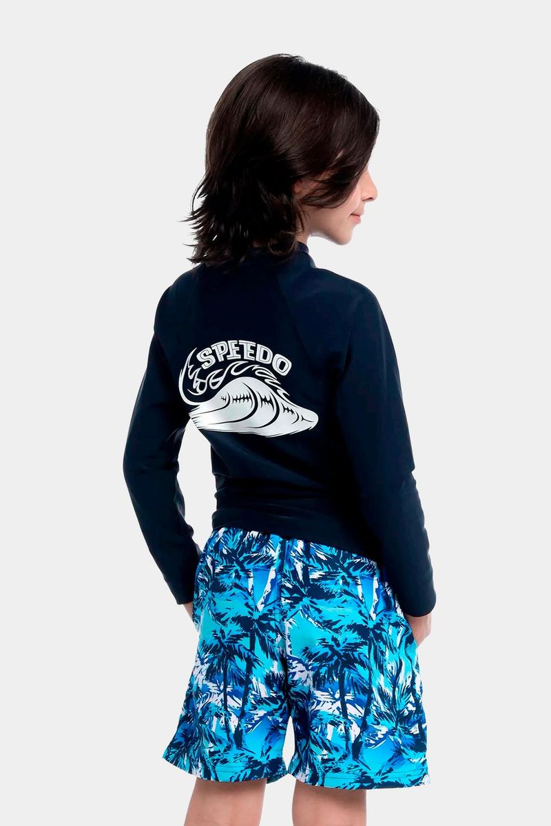 Camiseta Manga Larga Sunshine Firing Wave Junior Azul Marculino