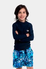 Camiseta Manga Larga Sunshine Firing Wave Junior Azul Marculino