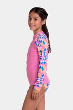 Camiseta Manga Larga Sunshine Psych Checker Morado Junior Femenino