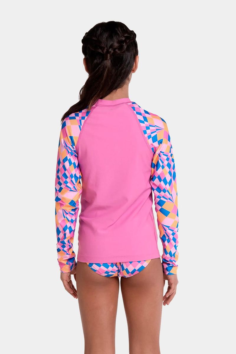 Camiseta Manga Larga Sunshine Psych Checker Morado Junior Femenino