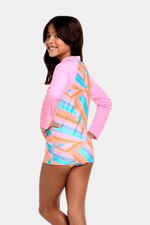 Camiseta Manga Larga Sunshine Biarritz Stripes Rosado Junior Femenino