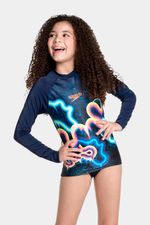 Camiseta Sunshine Manga Larga Rainbow Fantasy Azul Junior Femenino