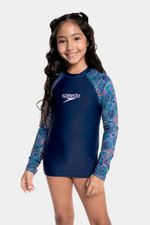 Camiseta Sunshine Manga Larga Bondi Craft Azul Junior Femenino