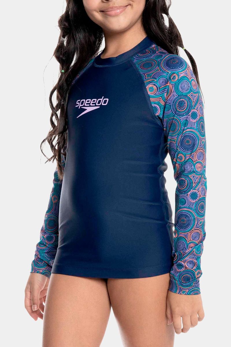 Camiseta Sunshine Manga Larga Bondi Craft Azul Junior Femenino