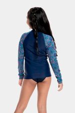 Camiseta Sunshine Manga Larga Bondi Craft Azul Junior Femenino