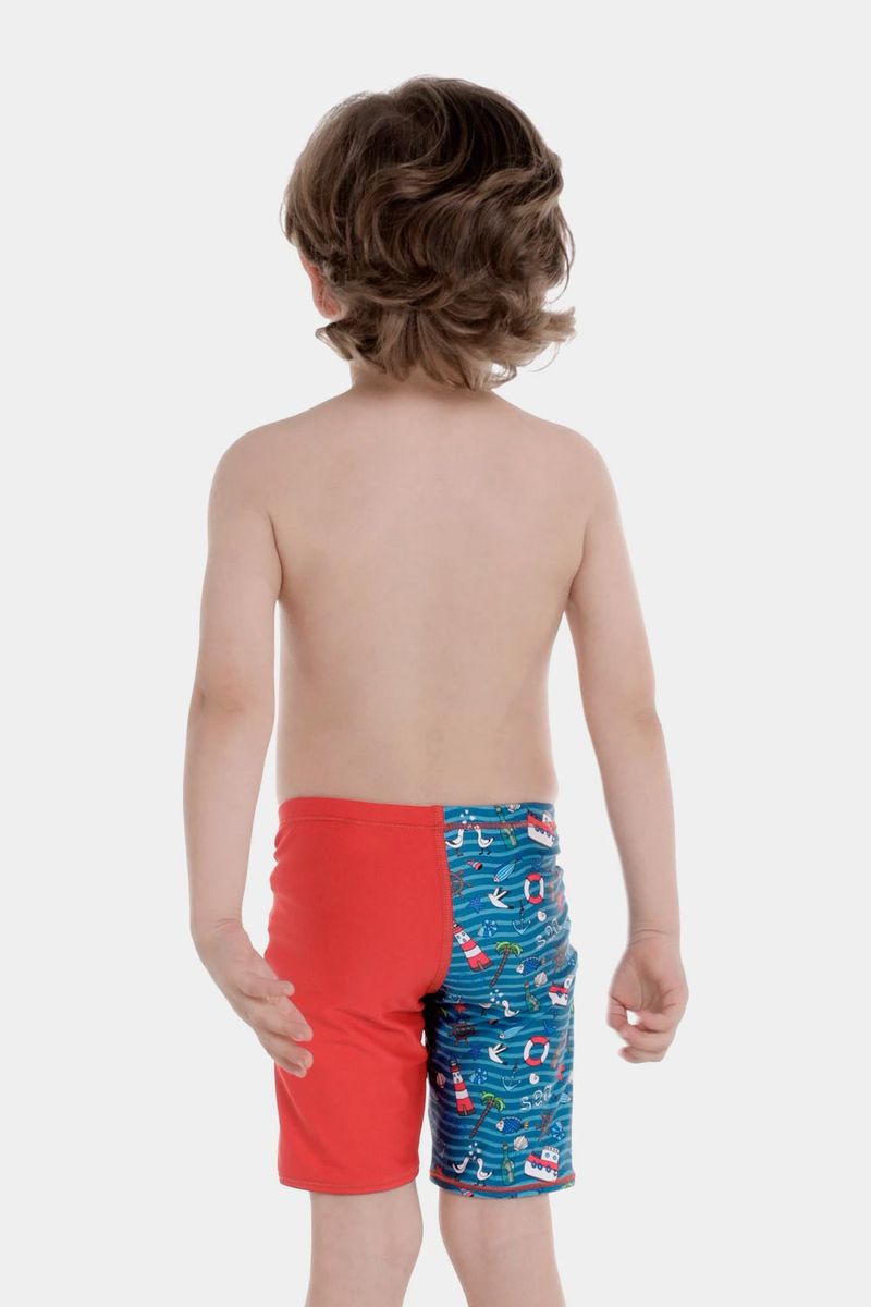 Pantaloneta De Baño Jammer Harbor Hoppers Roja Bebe Masculino