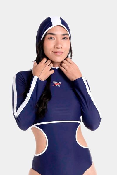 Hoodie Crop Top Peacot Block Jet Mujer