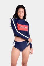 Crop Top Manga Larga Sunshine Navy Block Jet Azul Mujer